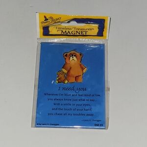 The Poetry Factory Timeless Treasures Blue 'I Need You' Magnet